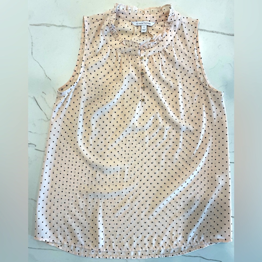 41 Hawthorn Blush Dot Sleeveless Top, Size M